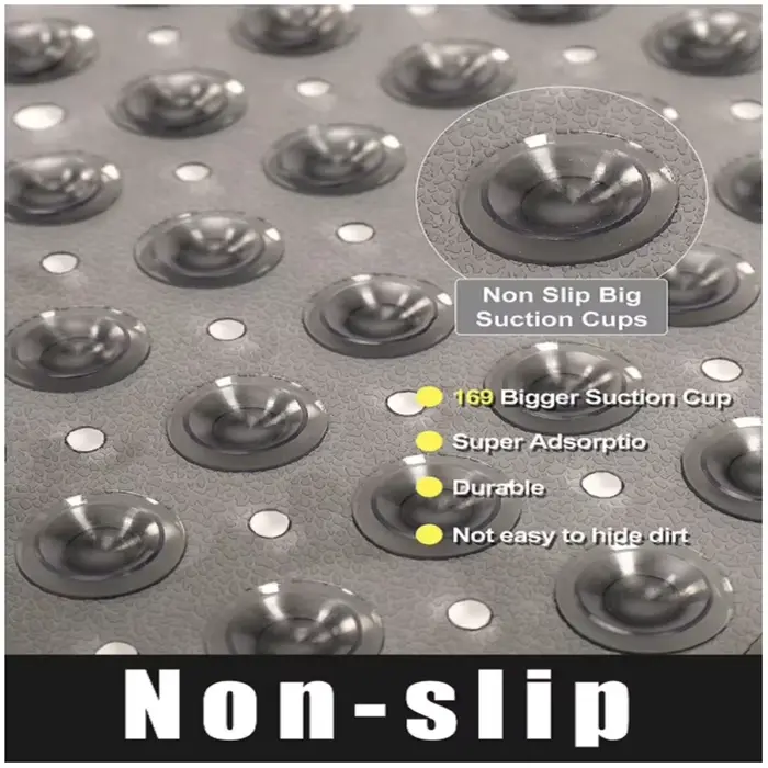 Tapis de bain carré, tapis de bain antidérapant avec ventouse