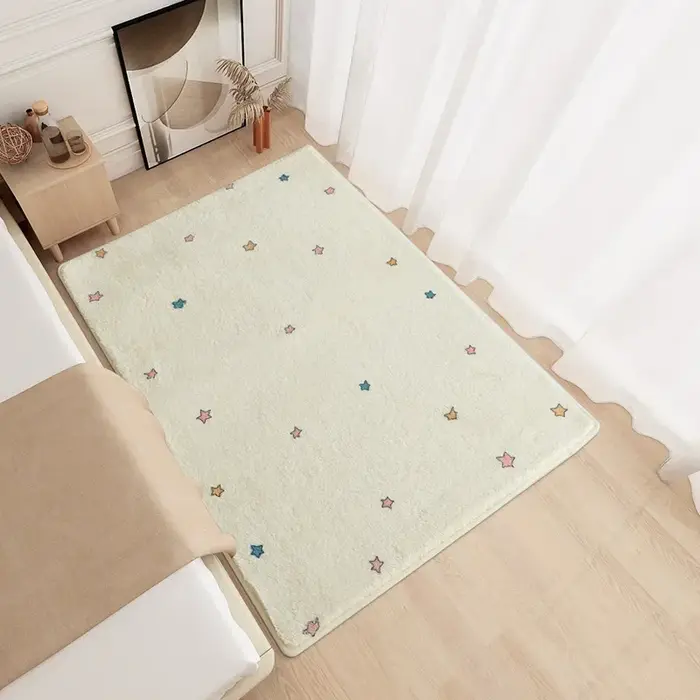 Tapis moelleux de chambre à coucher de minimalisme moderne