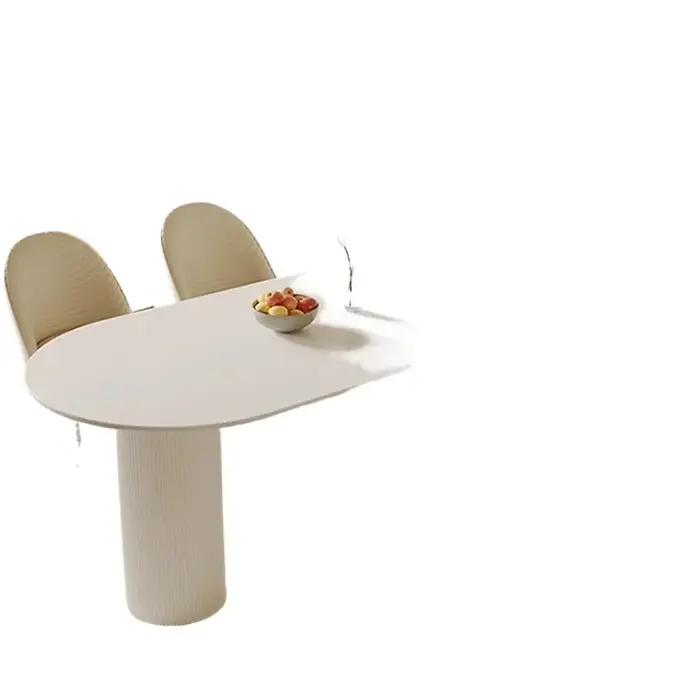 Table à manger moderne De luxe blanc nordique Vintage demi-cercle Table à manger étanche italie Conj