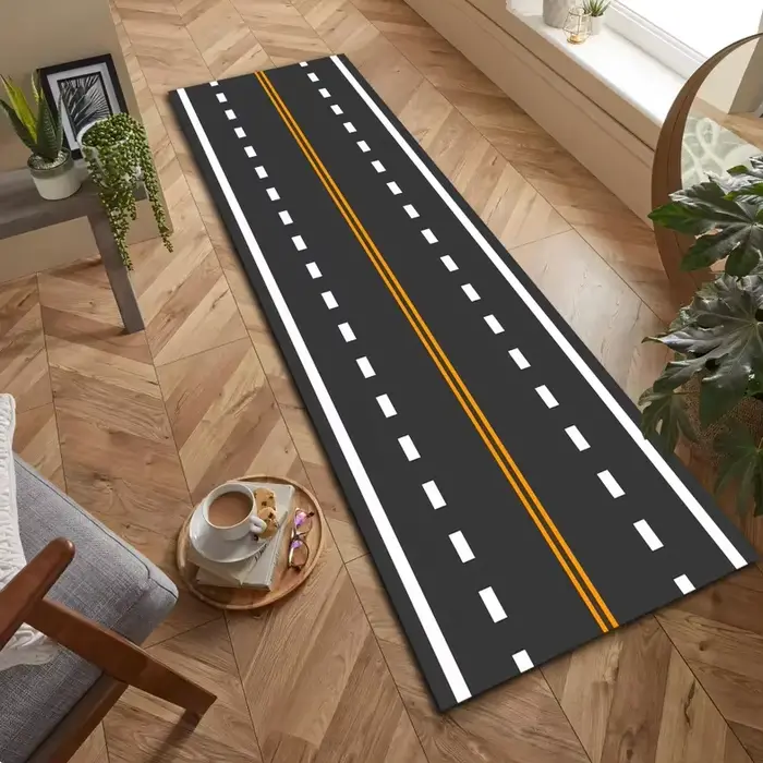 Tapis moderne Road Runner pour chambre d'enfant ou décoration de salle de jeux, tapis amusant en for