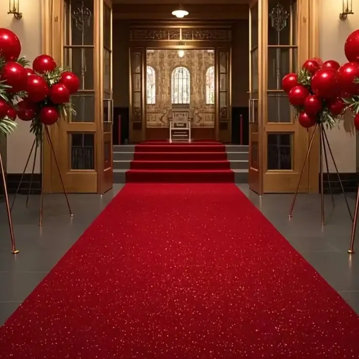 Tapis rouge étincelant