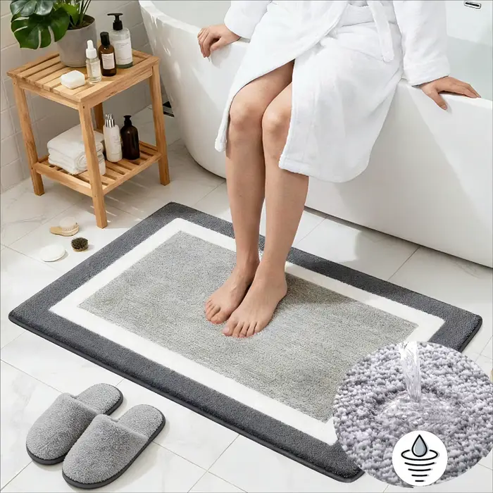 Tapis de salle de bain en peluche