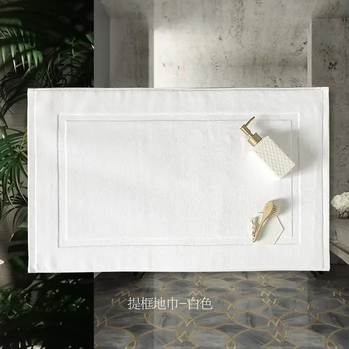 Tapis de sol épais en Jacquard pour salle de bain, 100% coton, antidérapant, Absorption d'eau, servi