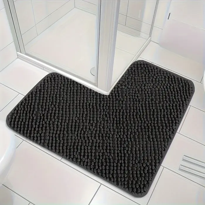 Tapis de bain en Chenille en forme de L