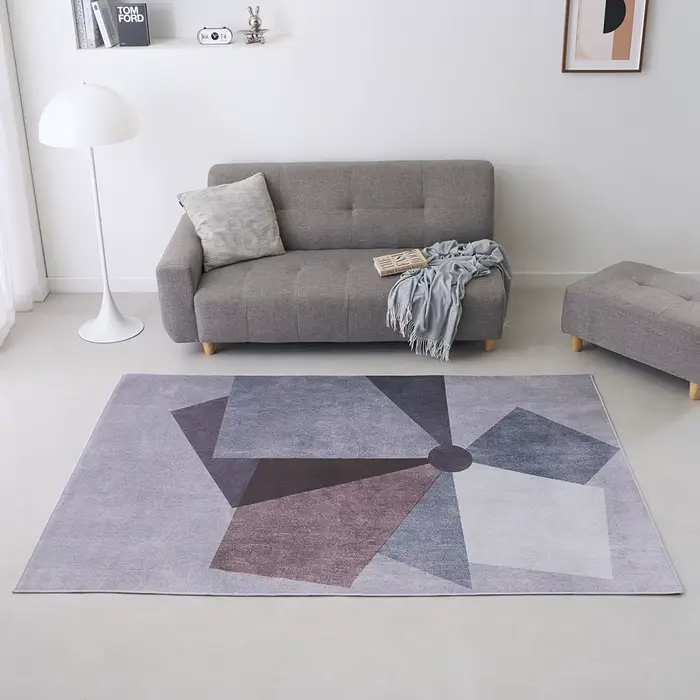 Tapis géométrique beige VIKAMA 2026, nouveau, antidérapant, lavable, pour salon, chambre, canapé, ta