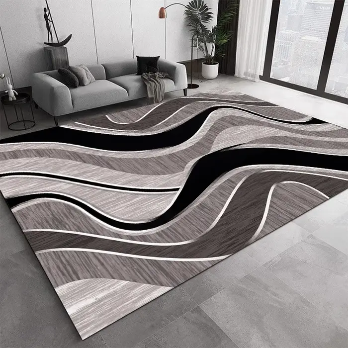 VIKAMA Tapis moderne à rayures abstraites
