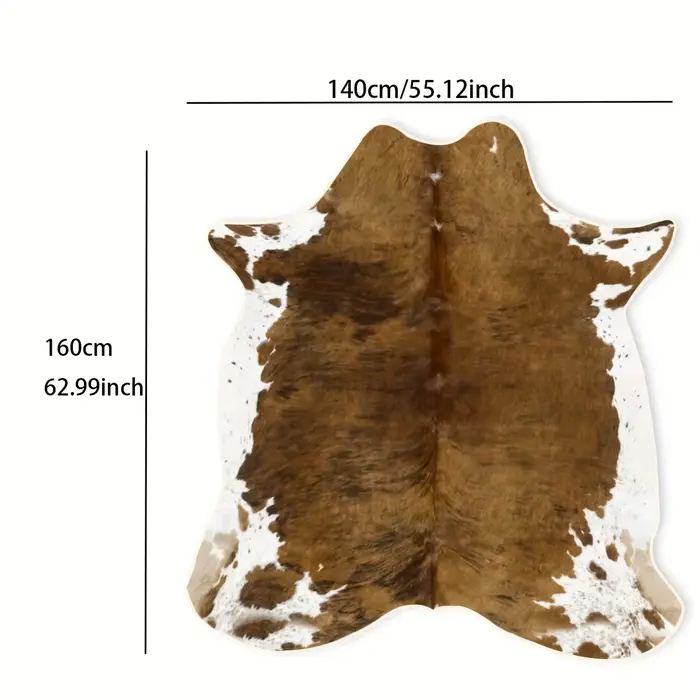 Tapis en peau de vache imprimé vache