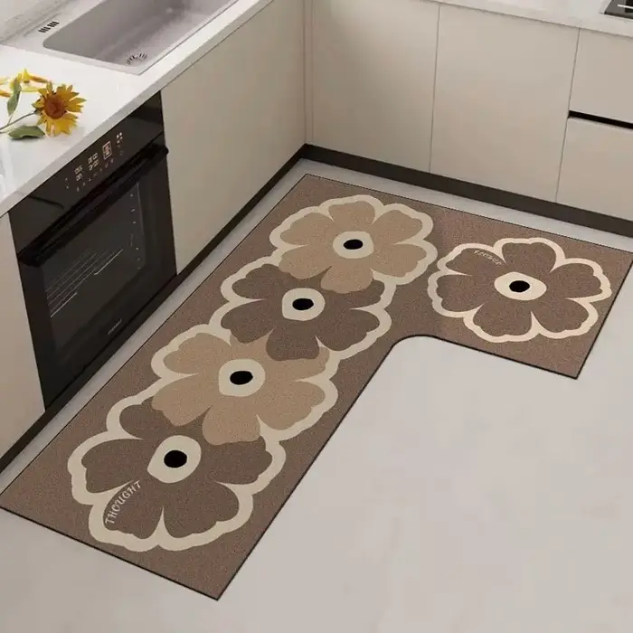 Tapis de sol de cuisine au design minimaliste avec coussin absorbant l'eau en terre de diatomée