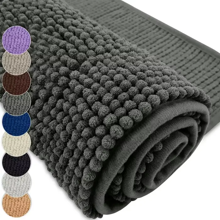 Tapis de bain en chenille absorbant l'eau