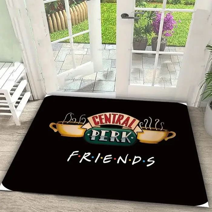 Tapis Central Perk Logo tapis tasse à café impression tapis amis TV thème porte tapis bienvenue text