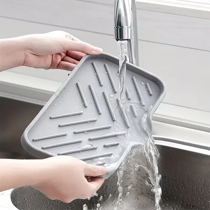 Support de rangement en silicone pour évier de cuisine avec égouttoir
