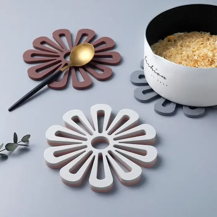Tapis de Pot de cuisine en forme de fleur