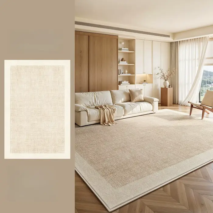 Grands tapis pour salon, style crème, décoration de chambre, tapis moelleux et doux, tapis épais en 