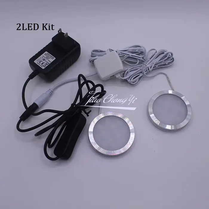 Lumière d'armoire LED 2W avec adaptateur d'alimentation DC 12V