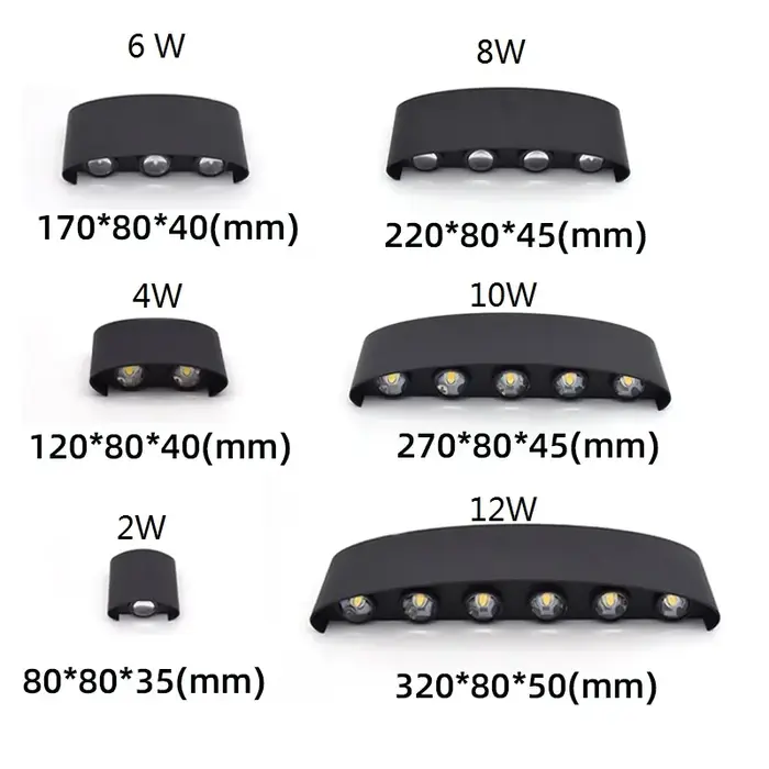 Mur LED lumière IP65 extérieur étanche jardin clôture en aluminium intérieur mode applique pour cham