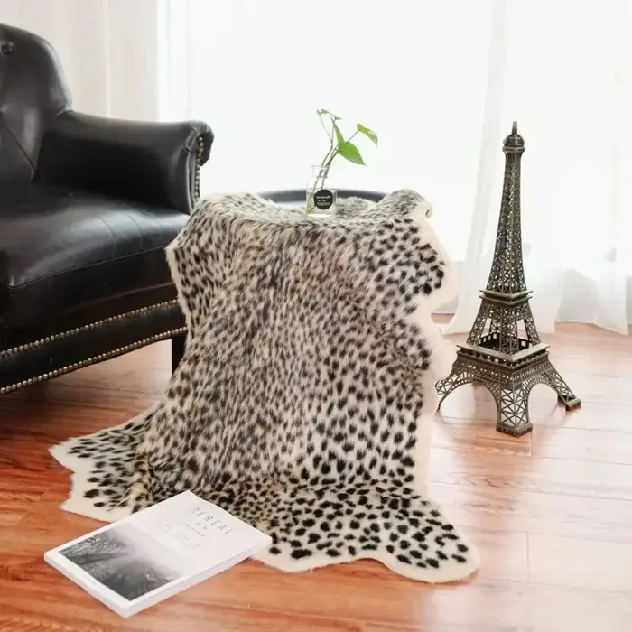 Nouveau tapis imprimé cerf et léopard, doux et confortable, tapis artificiel pour salle de bain, chambre, salon, décoration intérieure