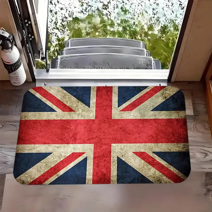 Tapis en flanelle Union Jack minimaliste moderne, antidérapant, résistant à l'usure et aux taches, p