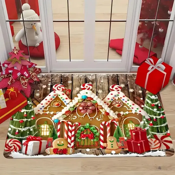 Tapis de zone de flocon de neige pour maison de noël
