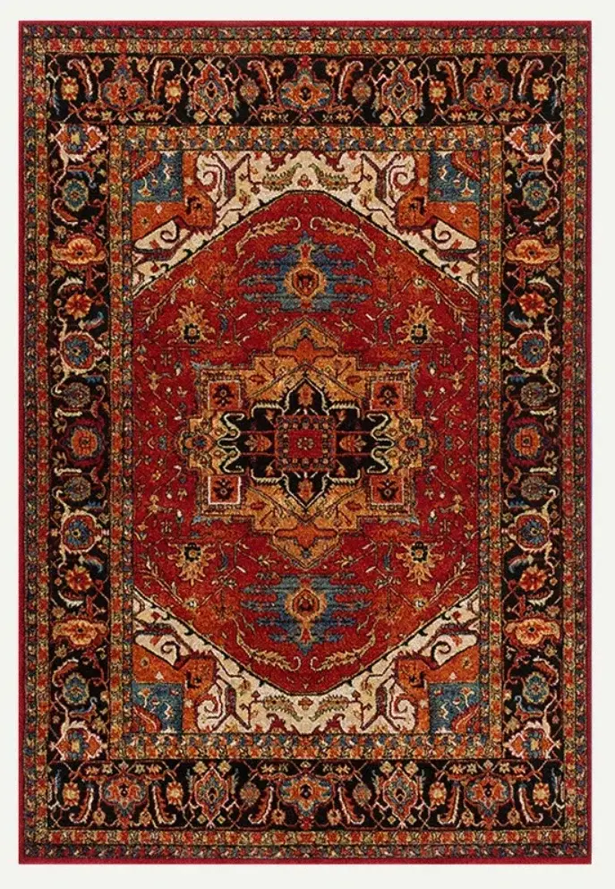 Tapis Design Vintage turc rouge pour salon