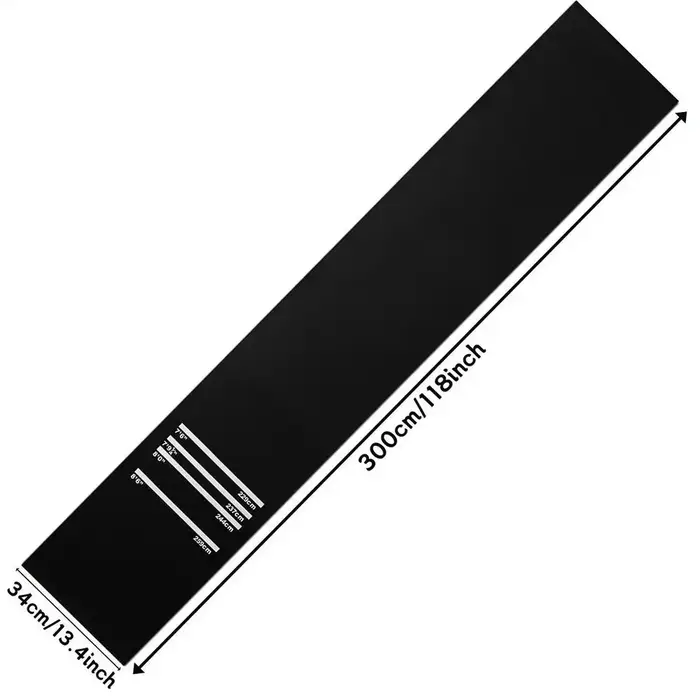 Tapis de fléchettes antidérapant et amortissant les chocs 300x34cm avec 4 marqueurs de distance de tir