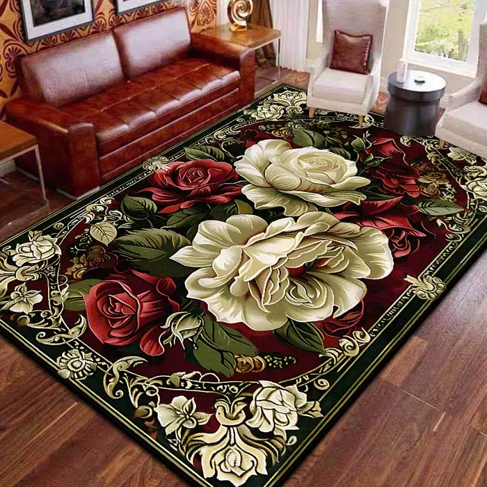 Tapis de grande surface rétro rouge