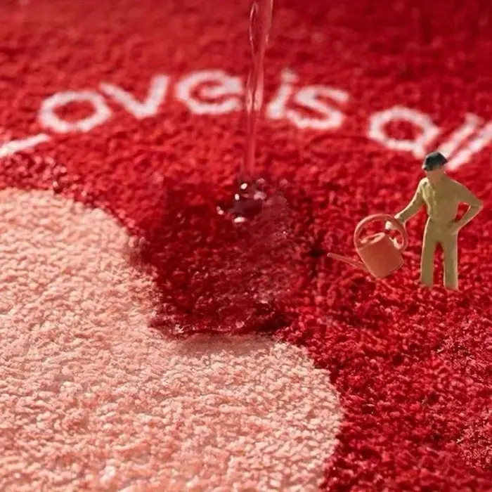 Tapis en peluche texturé abstrait VIKAMA Dopamine