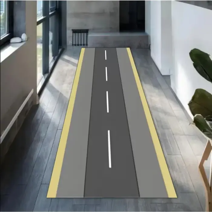 Les tapis sur le thème de l'aéroport sont antidérapants