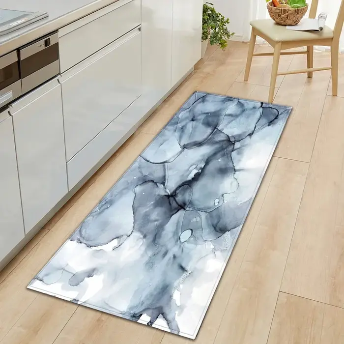 Tapis de sol de cuisine à motif de marbre, décoration avant de porte
