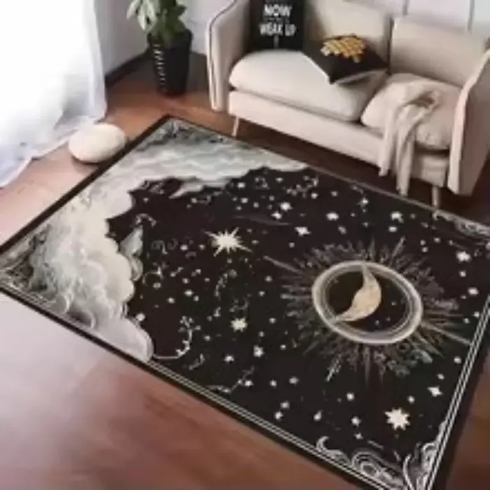 Tapis de couloir à rayures noires et blanches