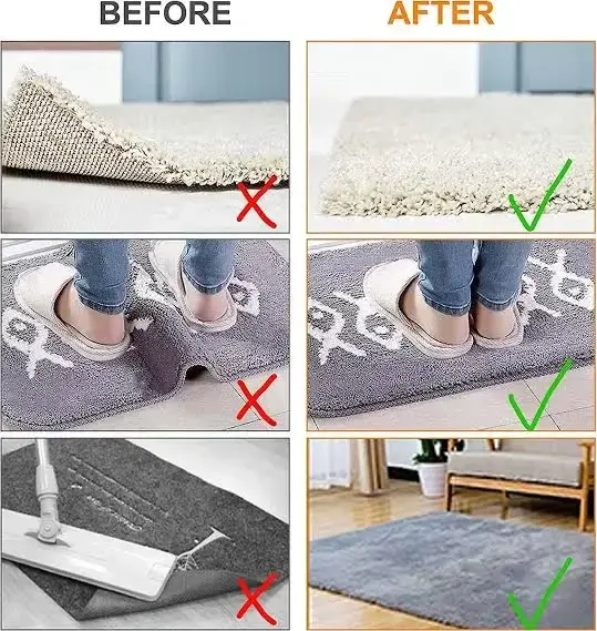 8/16 pièces plus récent tapis autocollants antidérapants lavable Anti Curling