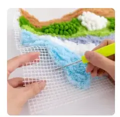 Crochet de tapis vierge en maille et toile