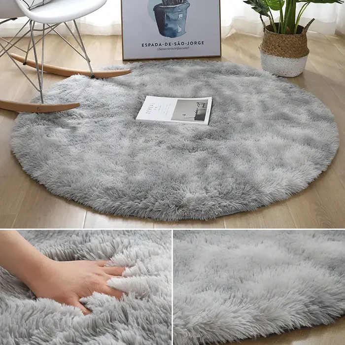 Tapis rond en peluche Super doux