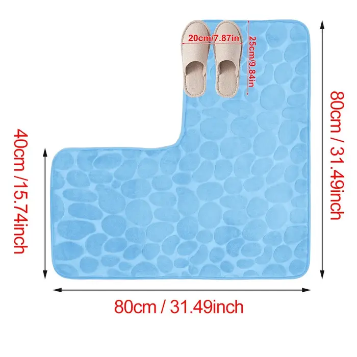 Tapis de bain en forme de L