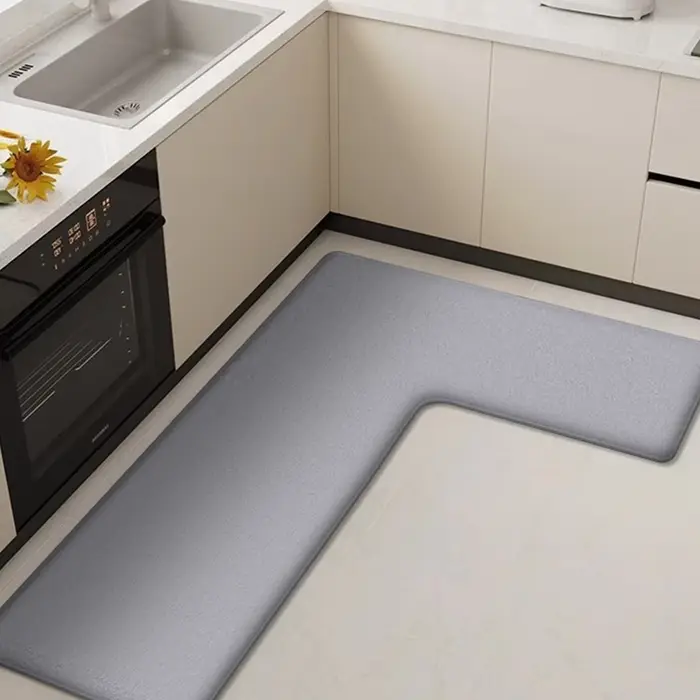 Tapis de sol absorbant épais en forme de L pour cuisine