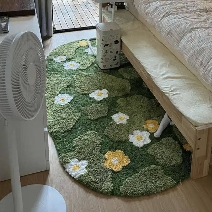 Tapis de décoration intérieure irrégulier en imitation cachemire