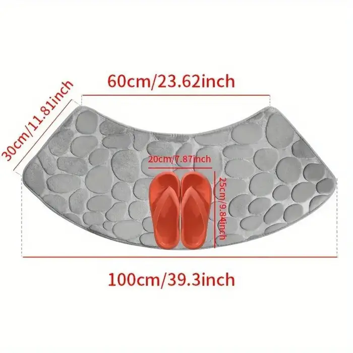 Tapis de Sol Absorbant Incurvé en Forme d'Éventail
