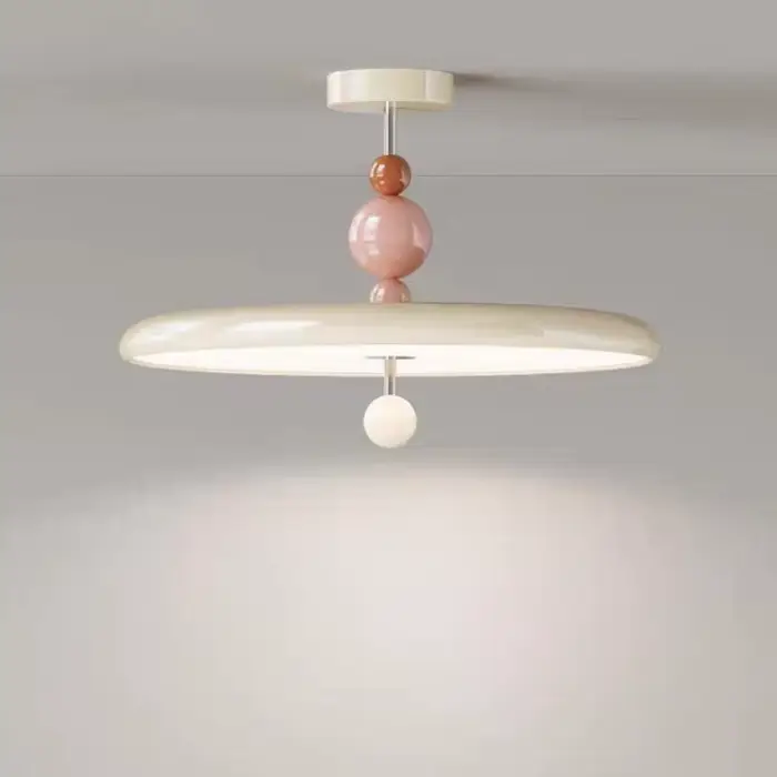 Lampe suspendue de chambre à coucher style crème