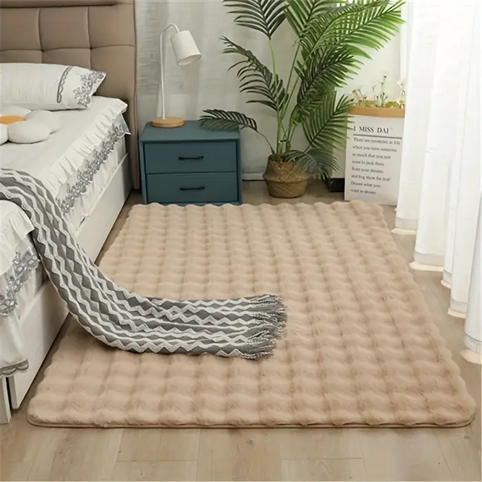 Tapis en polaire bulle épais