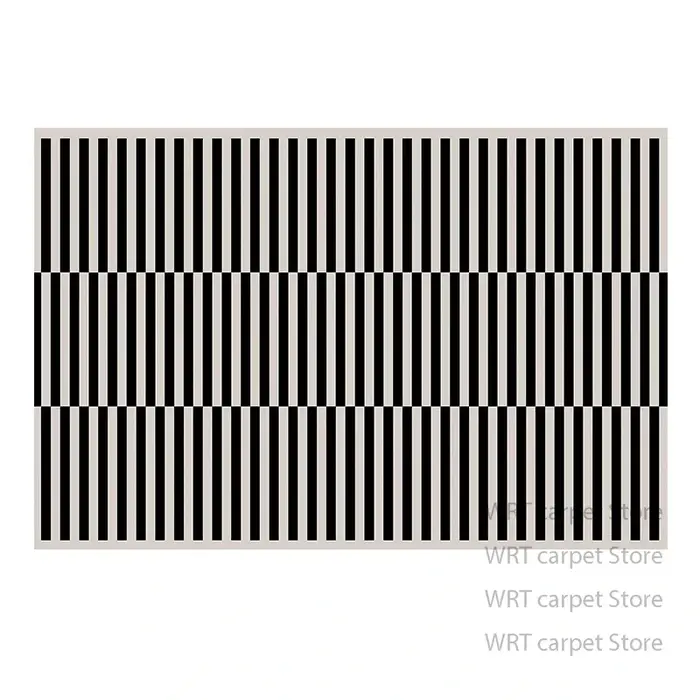 Tapis moderne à rayures noires et blanches, décoration minimaliste pour chambre à coucher, chevet, c
