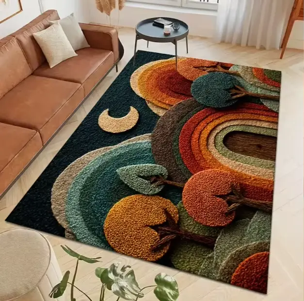 Grand tapis bohème coloré pour salon et chambre, grand tapis d'intérieur, décoration moderne pour la