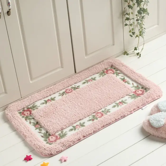 1 pièces nouveau tapis rose en microfibre 16*24 pouces