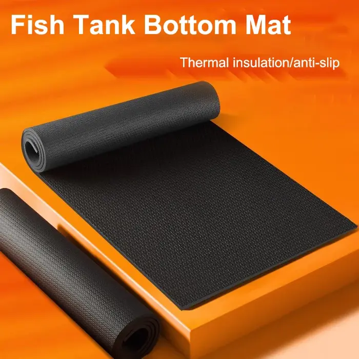 Tapis d'aquarium noir de 6MM d'épaisseur, 35x20cm, antidérapant, 40x40cm