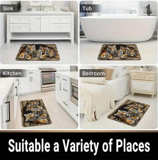Tapis de sol à motif de mousse texturée en pierre
