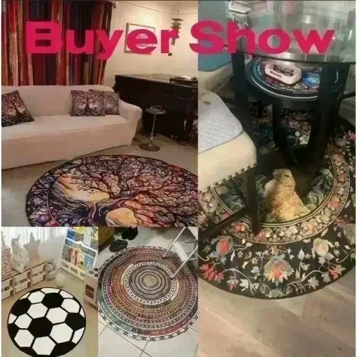 Tapis rond Gnome de noël