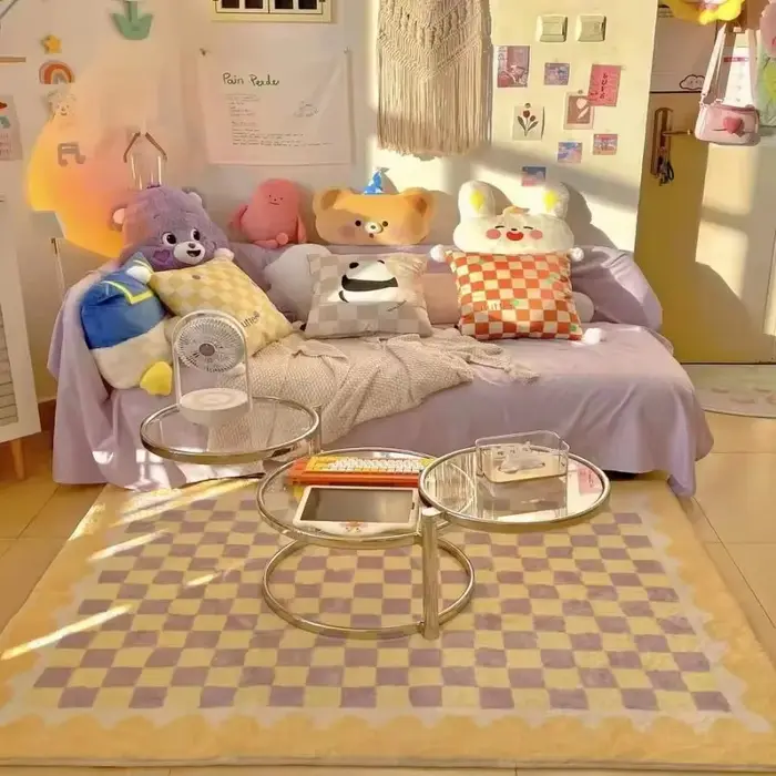Tapis de frêne simple pour chambre à coucher de fille