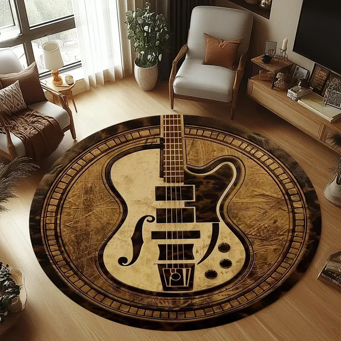 Tapis de guitare rond antidérapant