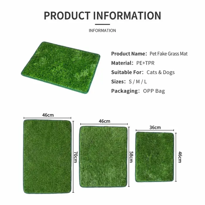 Tapis d'herbe artificielle pour chien réutilisable et lavable, tapis d'entraînement à la propreté écologique, antidérapant, accessoire pour animaux de compagnie, facile à nettoyer, gazon doux