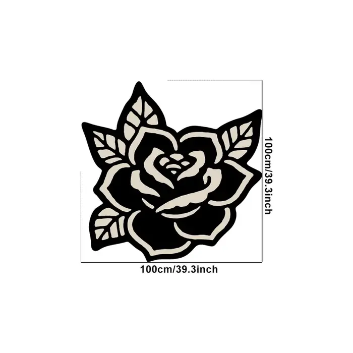 VIKAMA Tapis rose minimaliste noir et blanc
