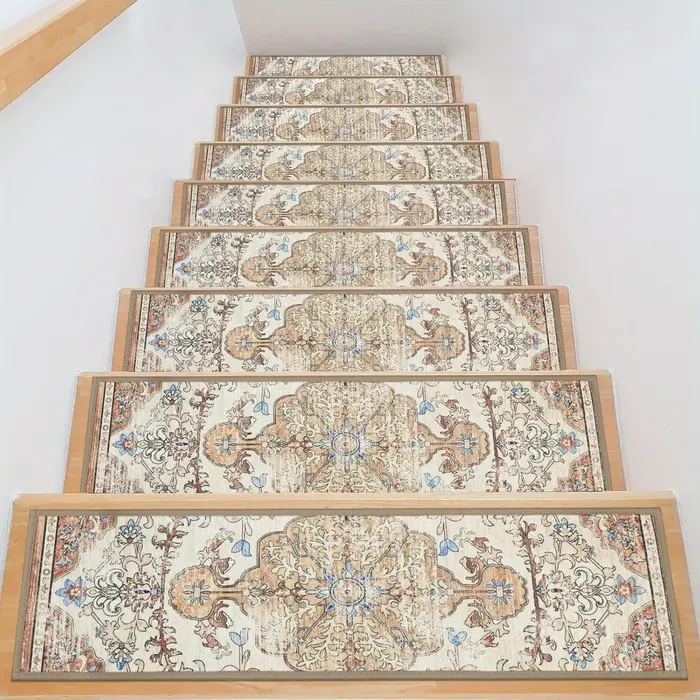 Tapis d'escalier intérieur 1/7/15 pièces pour marches en bois, tapis de protection pour marches 8x30