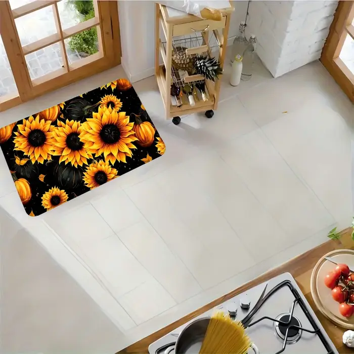 Ensemble de tapis de cuisine avec un motif de tournesol